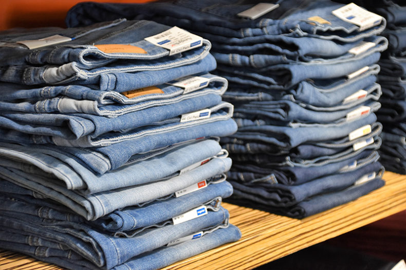 jeans on shop shelf