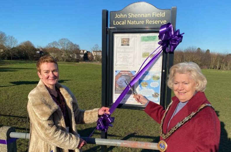 John Shennan Field, opened as a Local Nature Reserve by Mayor and Cabinet member for greening Chelmsford 31012025